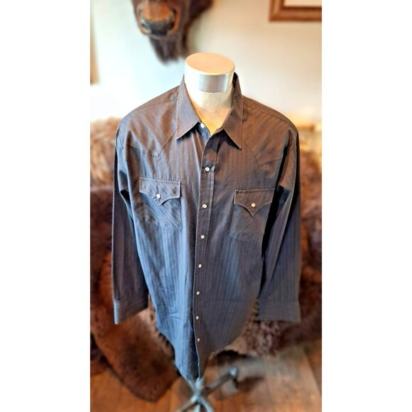 Ely Cattleman Other - Ely Cattleman Pearl Snap Button Shirt Men's XL Tall Black